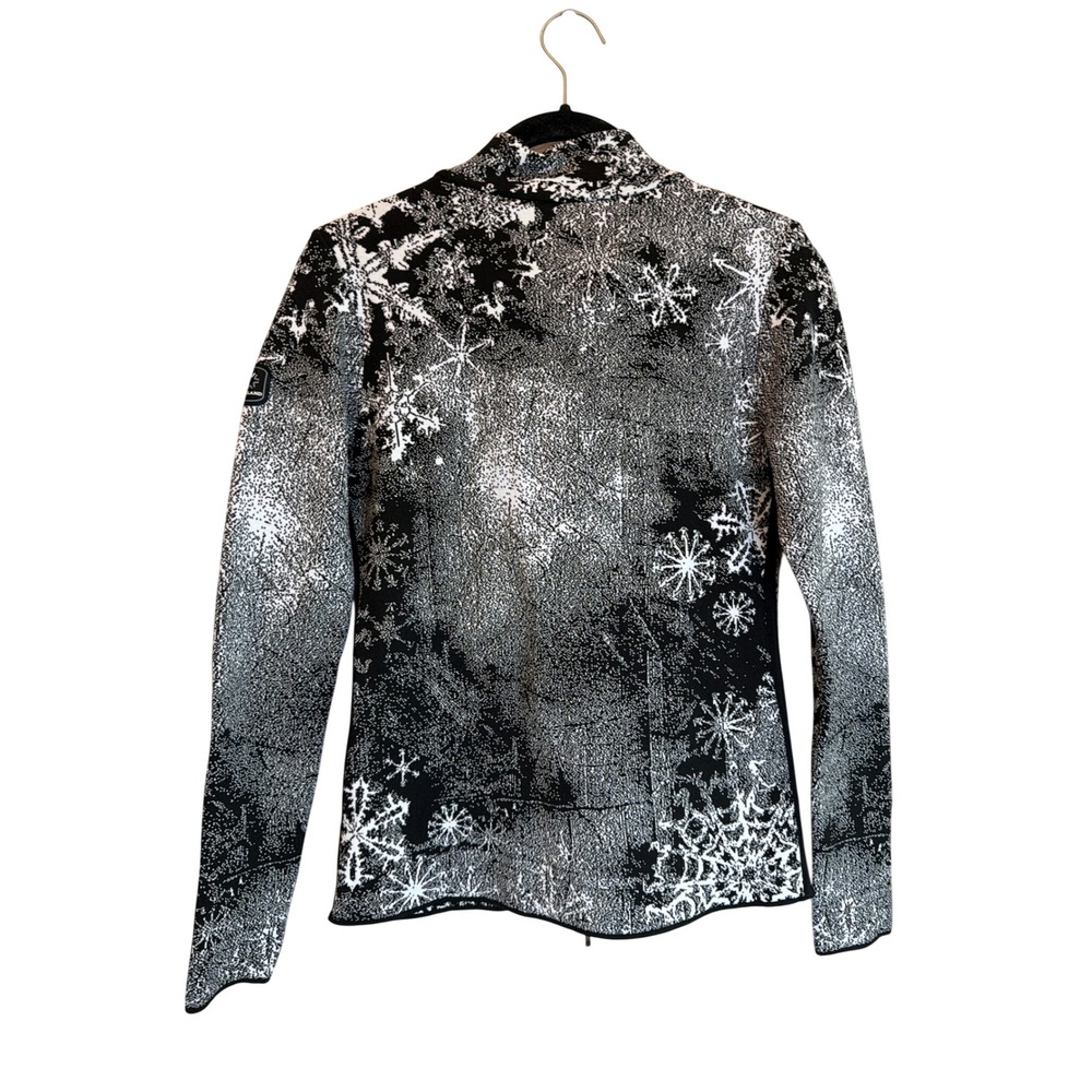 Newland Italy DHtech 400 Full Zip Snowflake‎ Ski Jacket Black White Womens XS View 3
